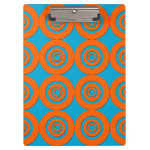 Modern Geometric Design Aqua and Orange Clipboard