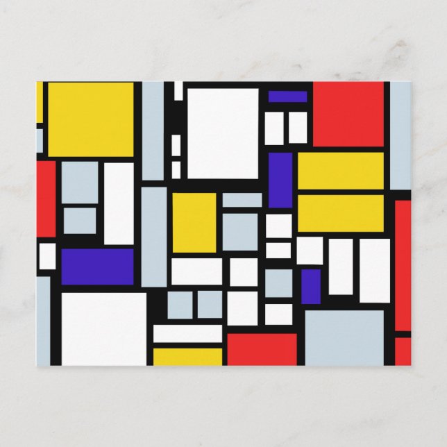 Modern Geometric Design, Primary Colours Postcard (Front)