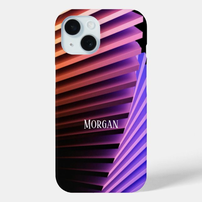 Modern Geometric Design, White Name Case-Mate iPhone Case (Back)