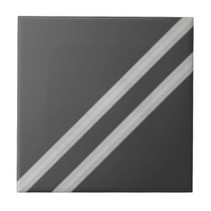 Modern Geometric Diagonal Anthracite Tile