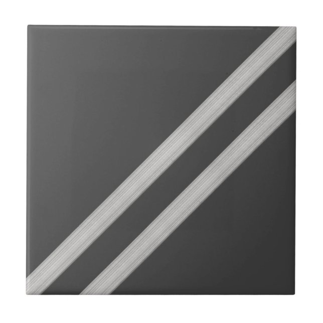 Modern Geometric Diagonal Anthracite Tile (Front)
