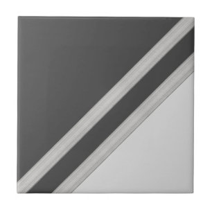Modern Geometric Diagonal Anthracite Tile