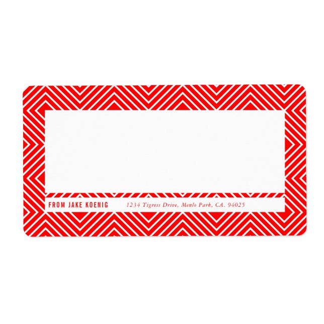 MODERN GEOMETRIC diamond pattern trendy bold red (Front)