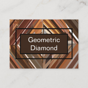 Modern Geometric Diamond Wood Background Pattern Business Card