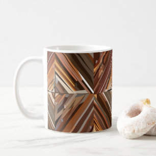Modern Geometric Diamond Wood Background Pattern Coffee Mug