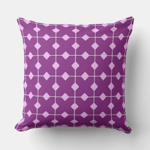 Modern Geometric, Diamonds - Amethyst purple Throw Pillow