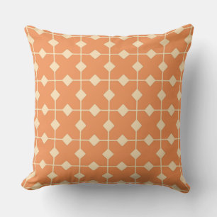 Modern Geometric, Diamonds - Mandarin orange Outdoor Pillow