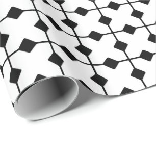 Modern Geometric, Diamonds - White and black Wrapping Paper