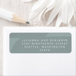 Modern Geometric Dusty Teal Custom Return Address 