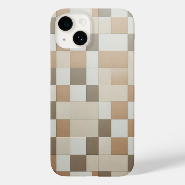 Modern Geometric Earth Tones Tile Pattern - Minima Case-Mate iPhone Case (Back)
