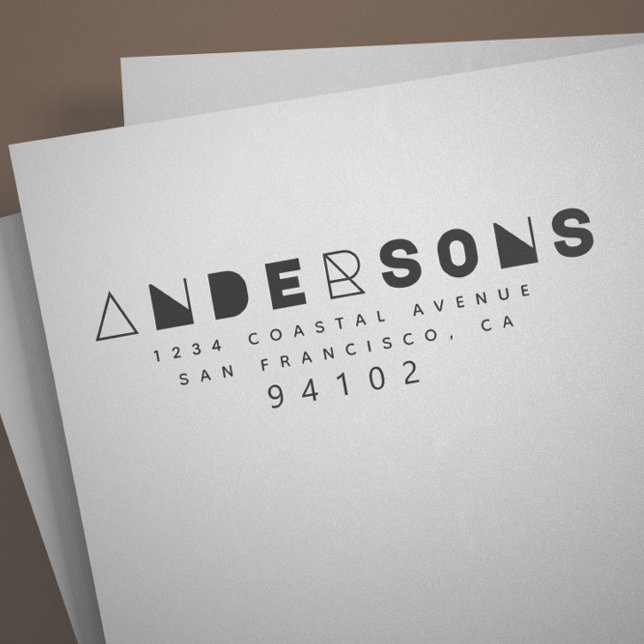 Modern Geometric Family Return Address Stamp (Creator Uploaded)