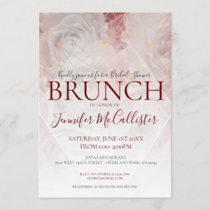 Modern Geometric Floral Chic Bridal Shower Brunch Invitation