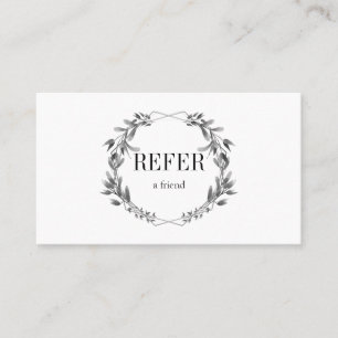 Modern Geometric Floral Referral Card