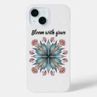 Modern Geometric Floral Typography - Blue Pink