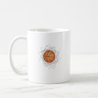 Modern Geometric Frame Basketball Art Mug