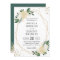 Modern Geometric Frame Nature Green Floral Wedding