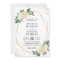 Modern Geometric Frame Nature Green Floral Wedding