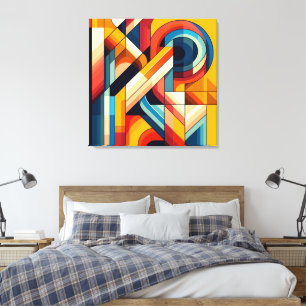 Modern Geometric Fusion – Abstract Color Block Art Canvas Print