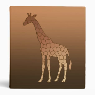 Modern Geometric Giraffe, Copper and Brown Binder