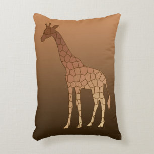 Modern Geometric Giraffe, Copper and Brown Decorative Pillow