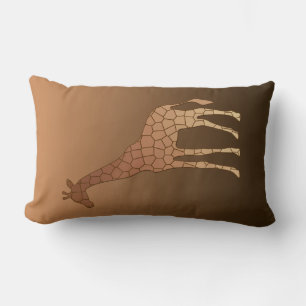 Modern Geometric Giraffe, Copper and Brown Lumbar Pillow