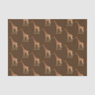 Modern Geometric Giraffe, Copper and Brown Tissue Paper