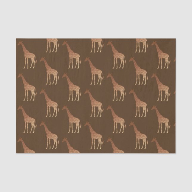 Modern Geometric Giraffe, Copper and Brown Tissue Paper (Front)
