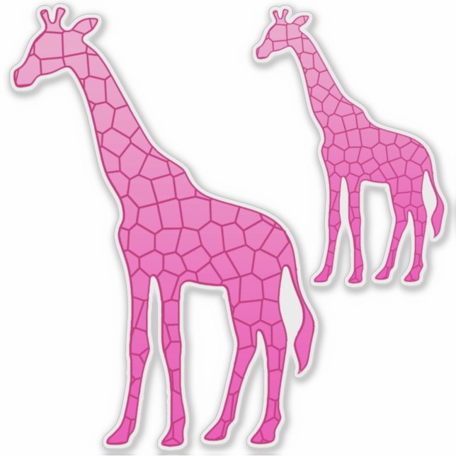 Modern Geometric Giraffe, Fuchsia and Light Pink (Front)