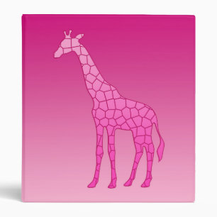 Modern Geometric Giraffe, Fuchsia and Light Pink Binder