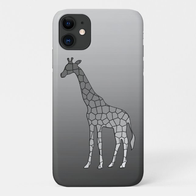 Modern Geometric Giraffe, Silver Grey / Grey Case-Mate iPhone Case (Back)