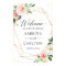 Modern Geometric Gold Blush Floral Wedding Sign