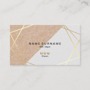 Modern Geometric Gold Kraft Printed Lt Pastel Grey Business Card