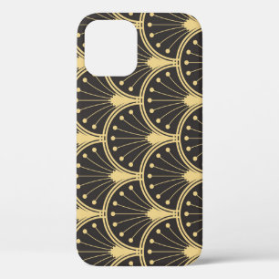 Modern Geometric Gold Lined Tiles iPhone 12 Case