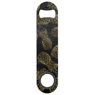 Modern geometric gold pineapples design bar key