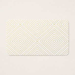 Modern Geometric Gold Squares Pattern on White Col