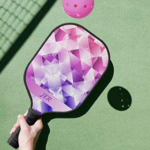 Modern Geometric Gradient Pattern Monogrammed  Pickleball Paddle