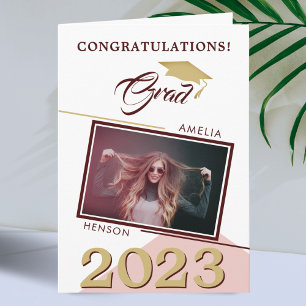 Modern Geometric Graduate Photo Graduation Card