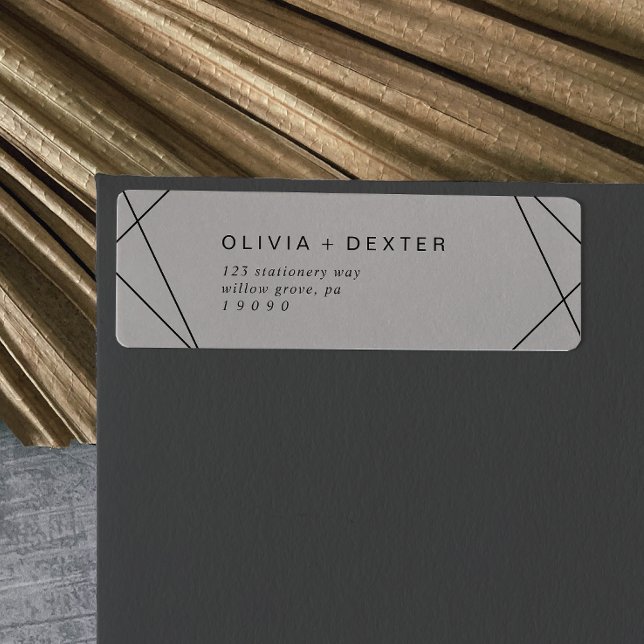 Modern Geometric | Gray Return Address Label (Creator Uploaded)