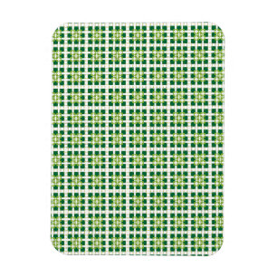 Modern geometric green Forest squares pattern Magnet