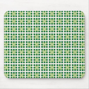 Modern geometric green Forest squares pattern Mouse Pad