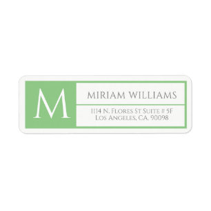 Modern Geometric Green Frame Custom Monogram