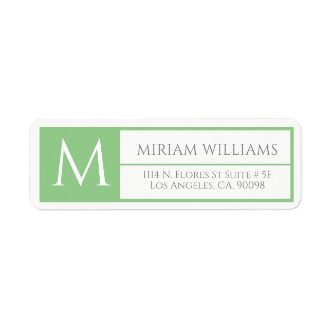 Modern Geometric Green Frame Custom Monogram (Front)