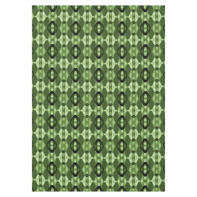 Modern geometric green pattern tablecloth (Front)