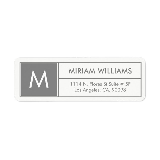 Modern Geometric Grey Frame Custom Monogram (Front)