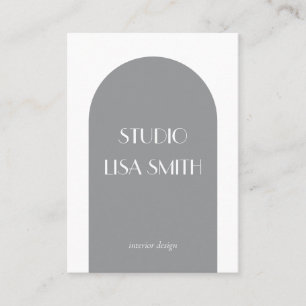 Modern Geometric Grey Interior Design  Business Card