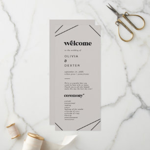Modern Geometric   Grey Wedding Program