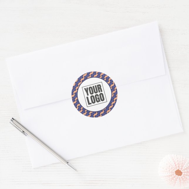 Modern Geometric Interlocking Pattern Branding  Classic Round Sticker (Envelope)