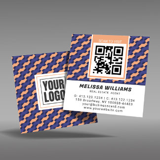 Modern Geometric Interlocking Pattern Square Business Card