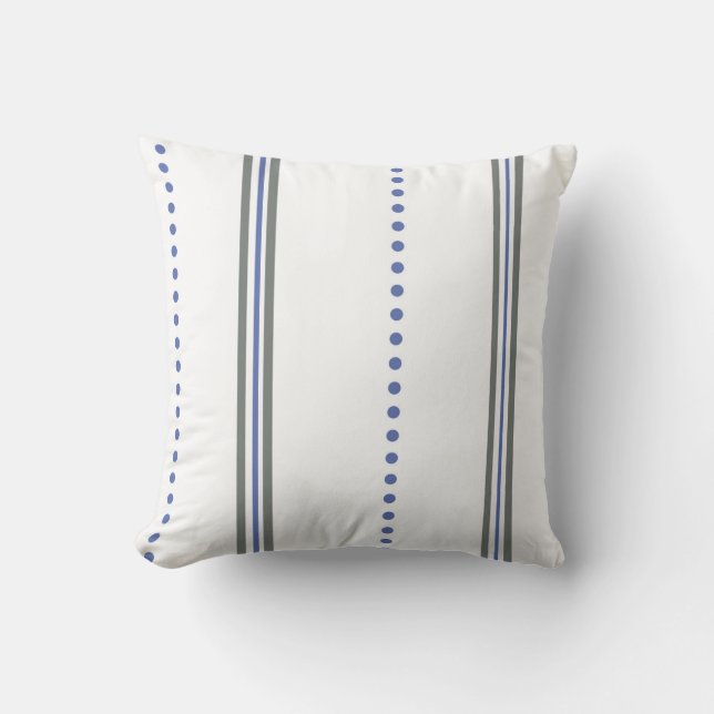  Modern Geometric Line & Dot Pattern Throw Pillow (Front)