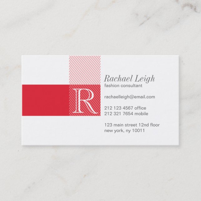 Modern Geometric Lines Creative Business Card (Front)